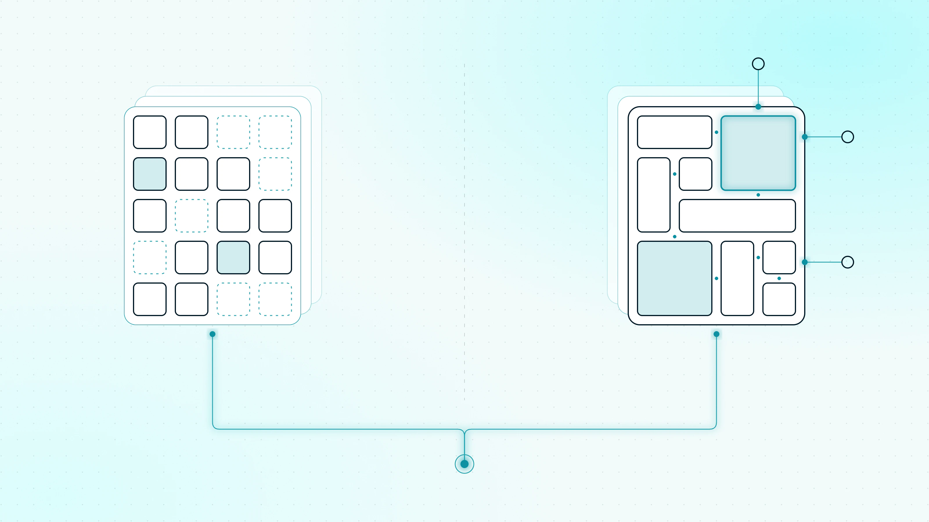 Illustratie van een standaardpakket met vaste modules naast een ERP op maat met koppelingen